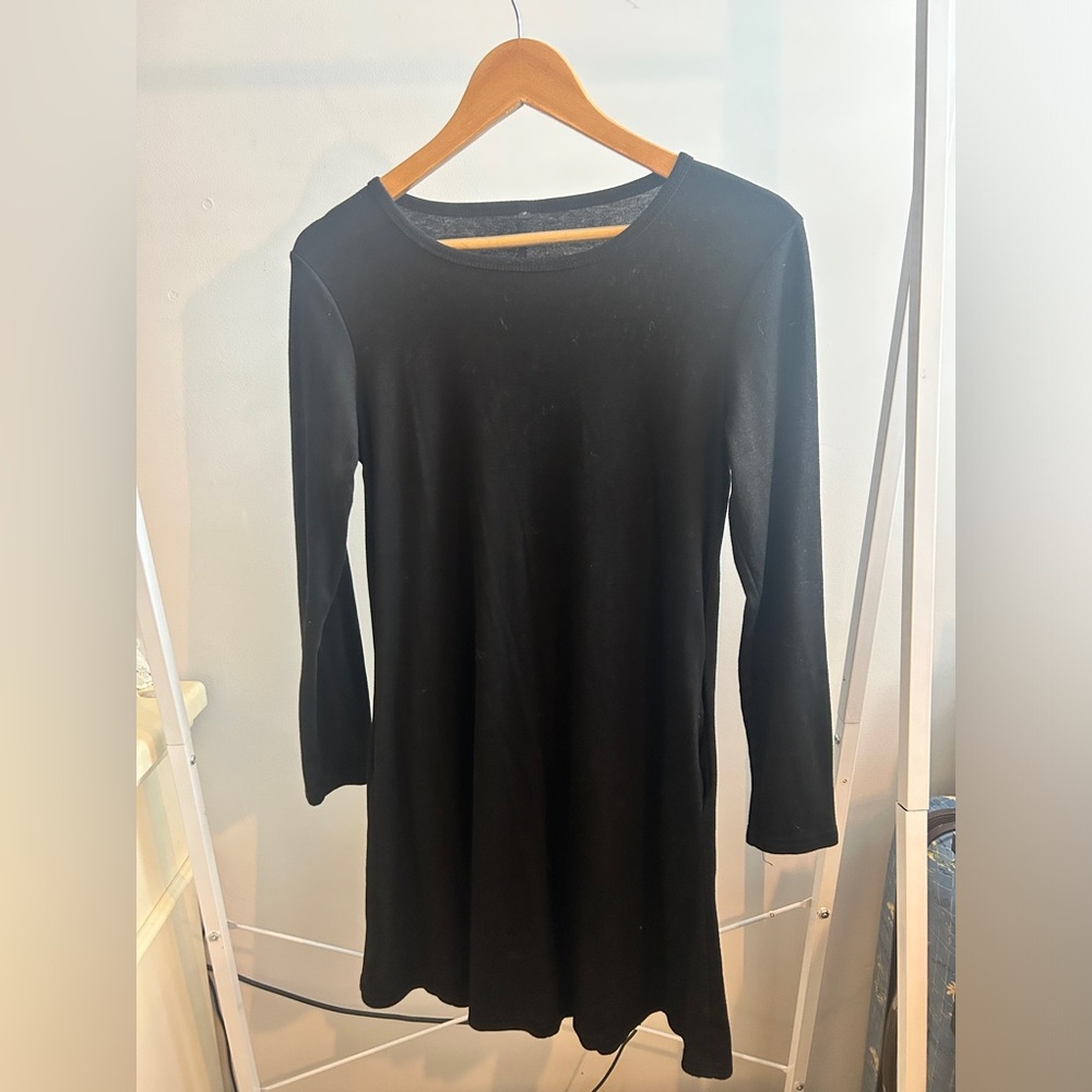 Black cotton fall dress